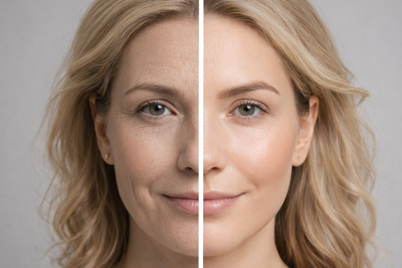 Antes: piel con arrugas